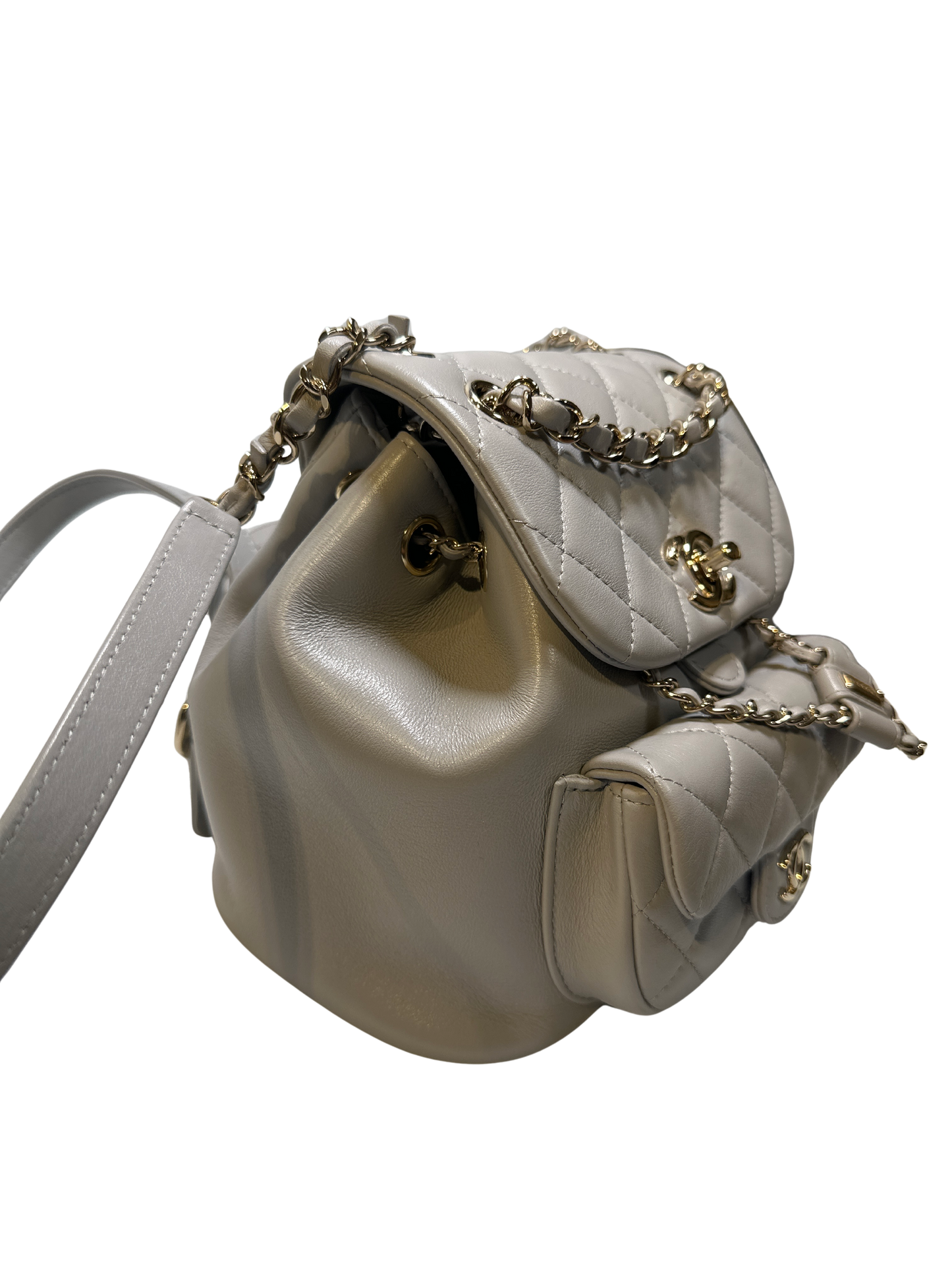 Used CHANEL Duma small Backpack (Rucksack) Grey GHW