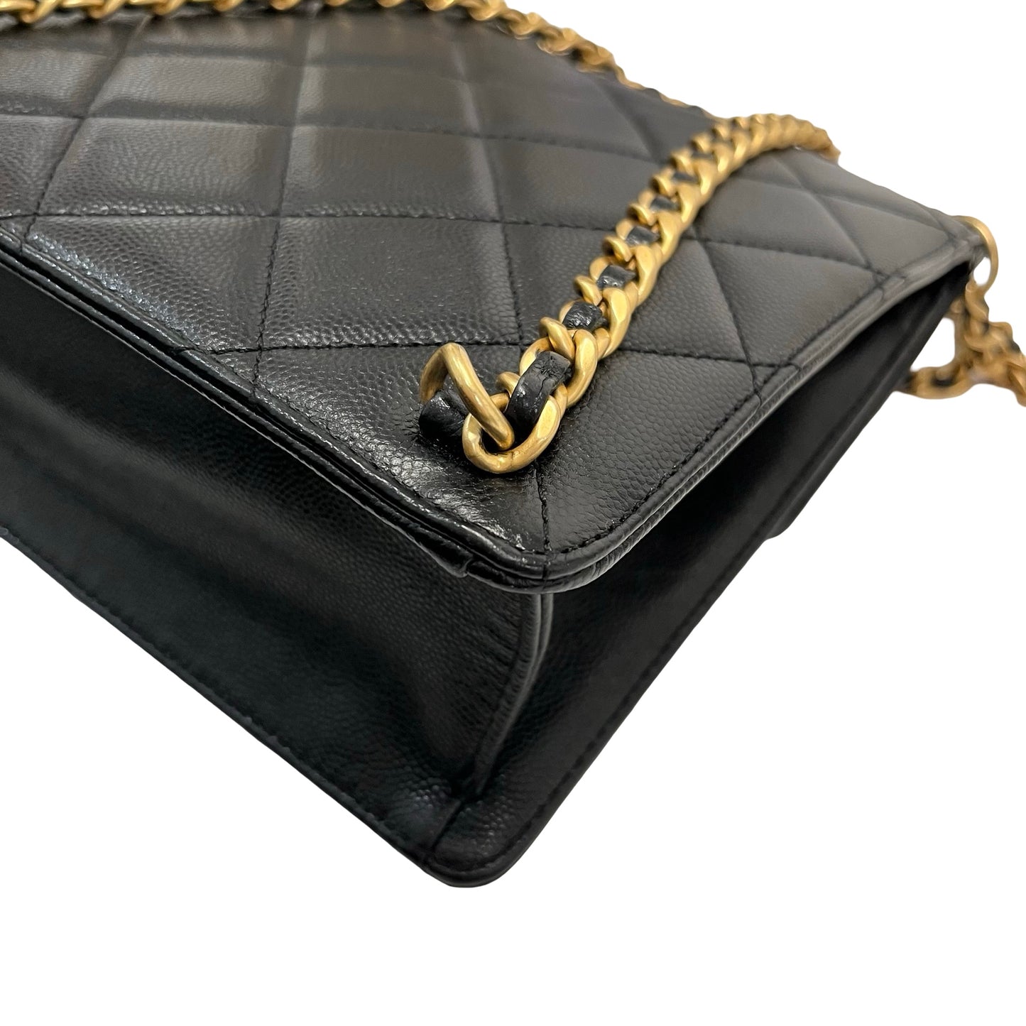 Used Chanel Caviar 23A Backpack Black GHW