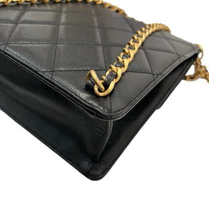 Used Chanel Caviar 23A Backpack Black GHW