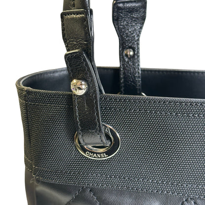 Used CHANEL Quilted Coated Canvas Vintage Tote Bag Tote Bag Black