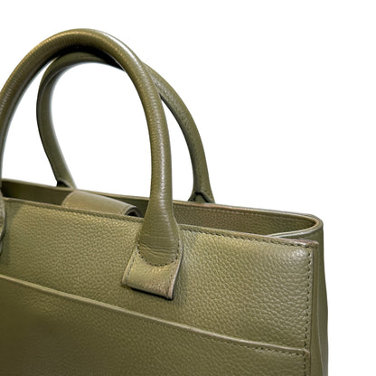 Used CHANEL Calfskin Leather Tote Bag Green