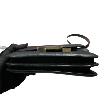 Used HERMES Epsom Constance Crossbody Bag Black Silver