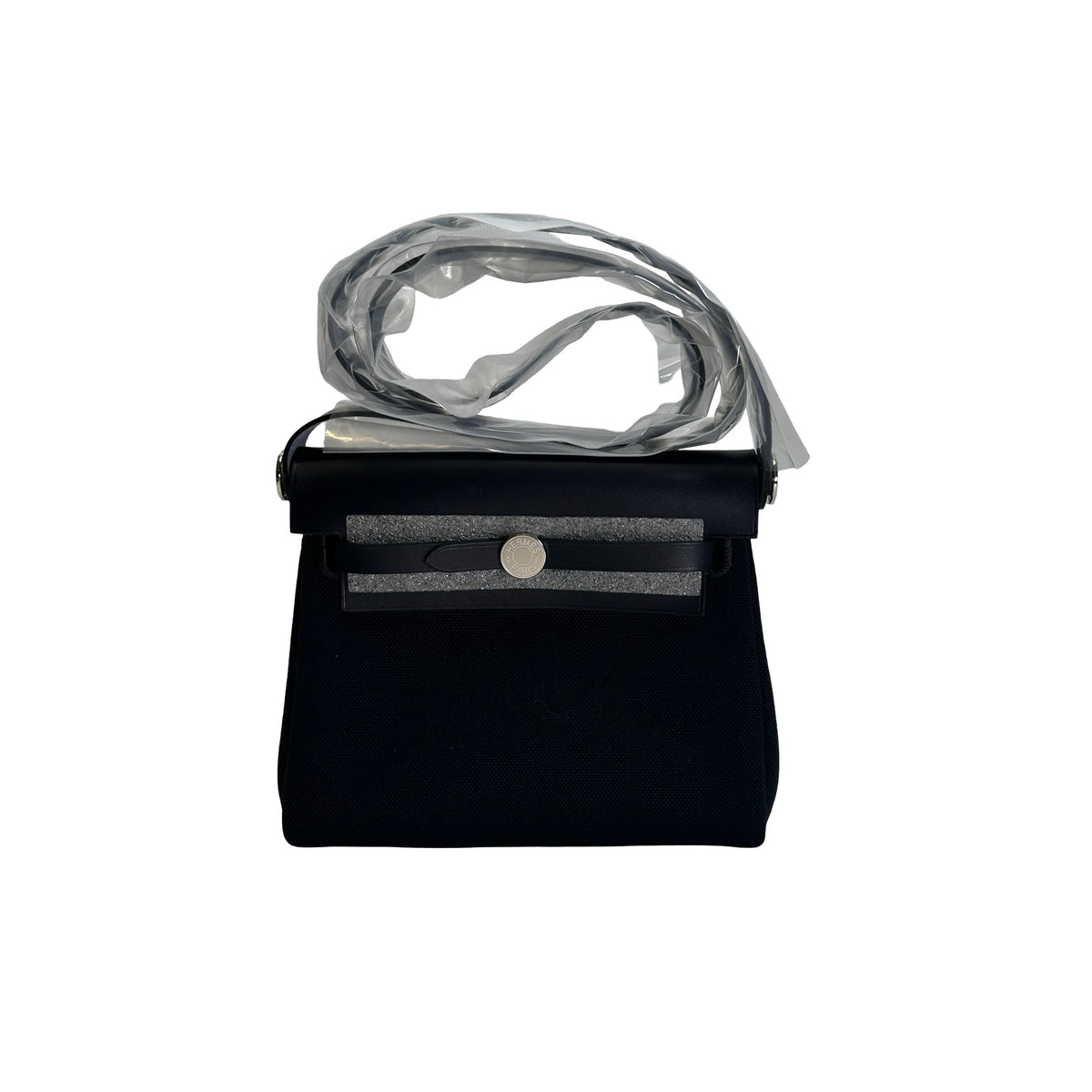Brand New HERMES Canvas Leather Mini Herbag Handbag Navy PHW