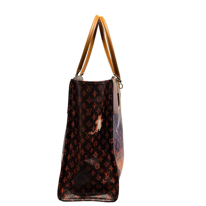 Used LOUIS VUITTON Monogram Catogram Neverfull MM Catogram Tote Bag Brown Orange Multicolor