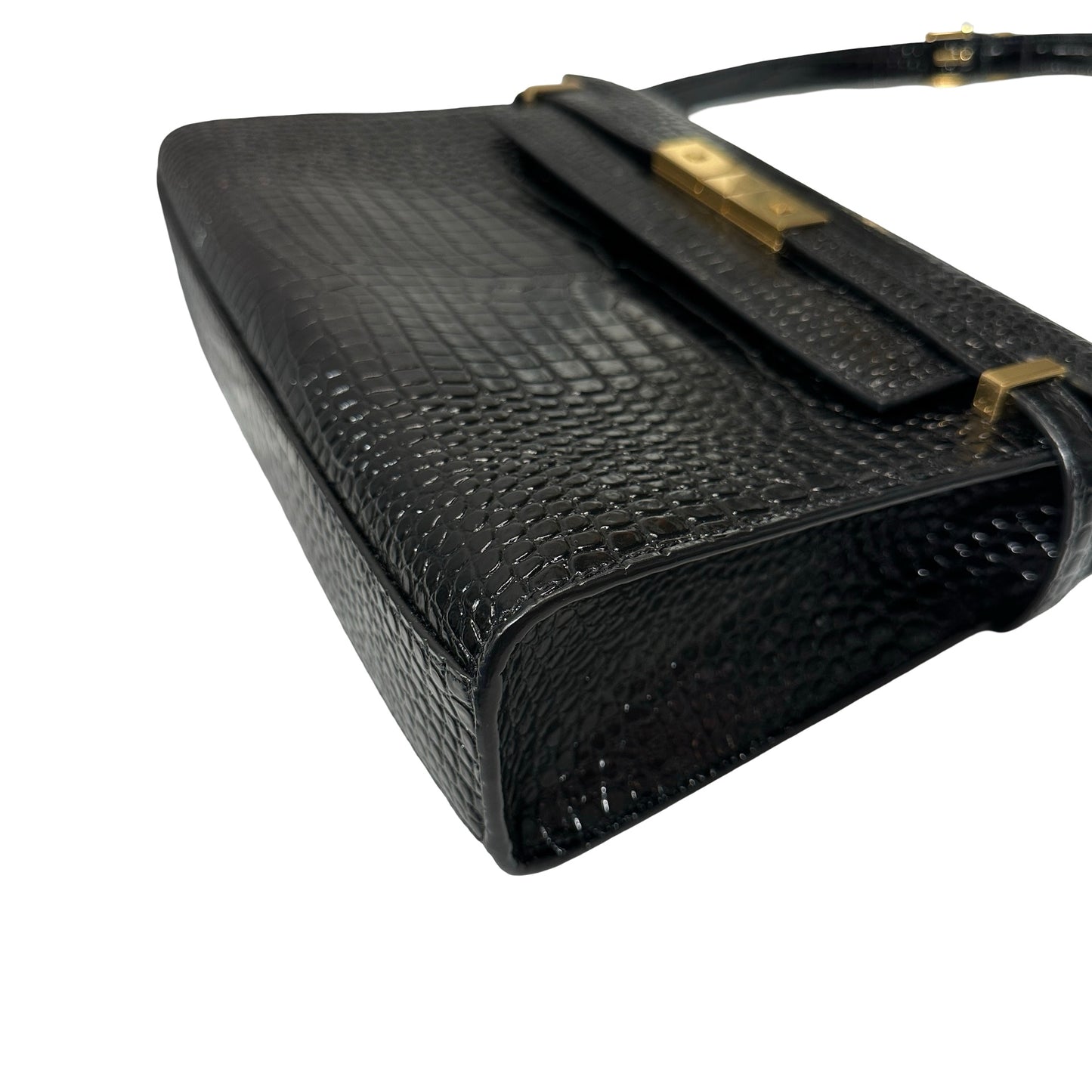 Used SAINT LAURENT Manhattan Medium Shoulder Bag Black GHW