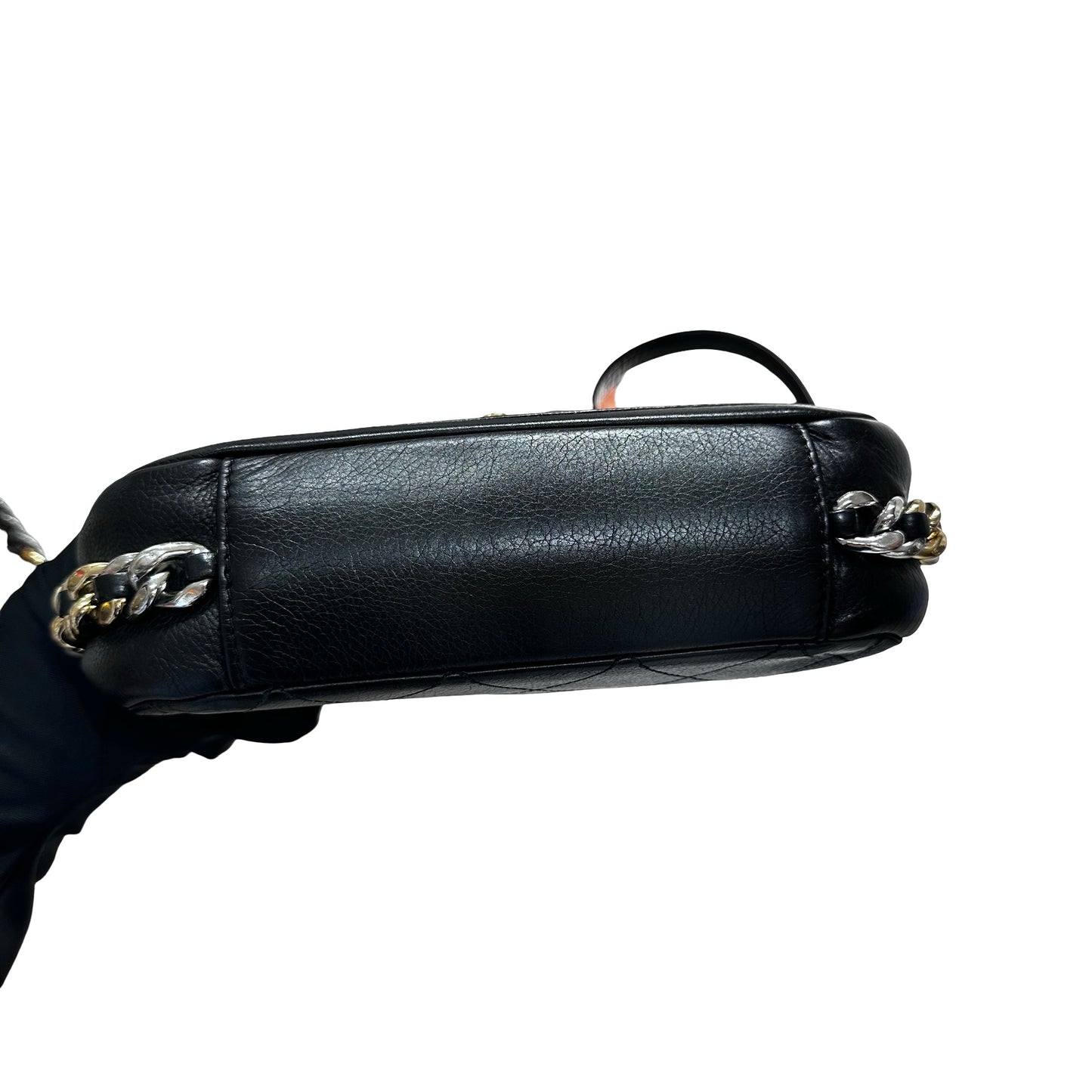 Used CHANEL Cross Body Bag Black GHW PHW