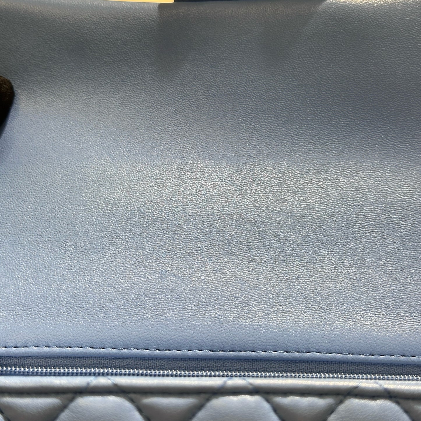 CHANEL MINI Flap 20cm with Handle Cross Body Bag Blue GHW