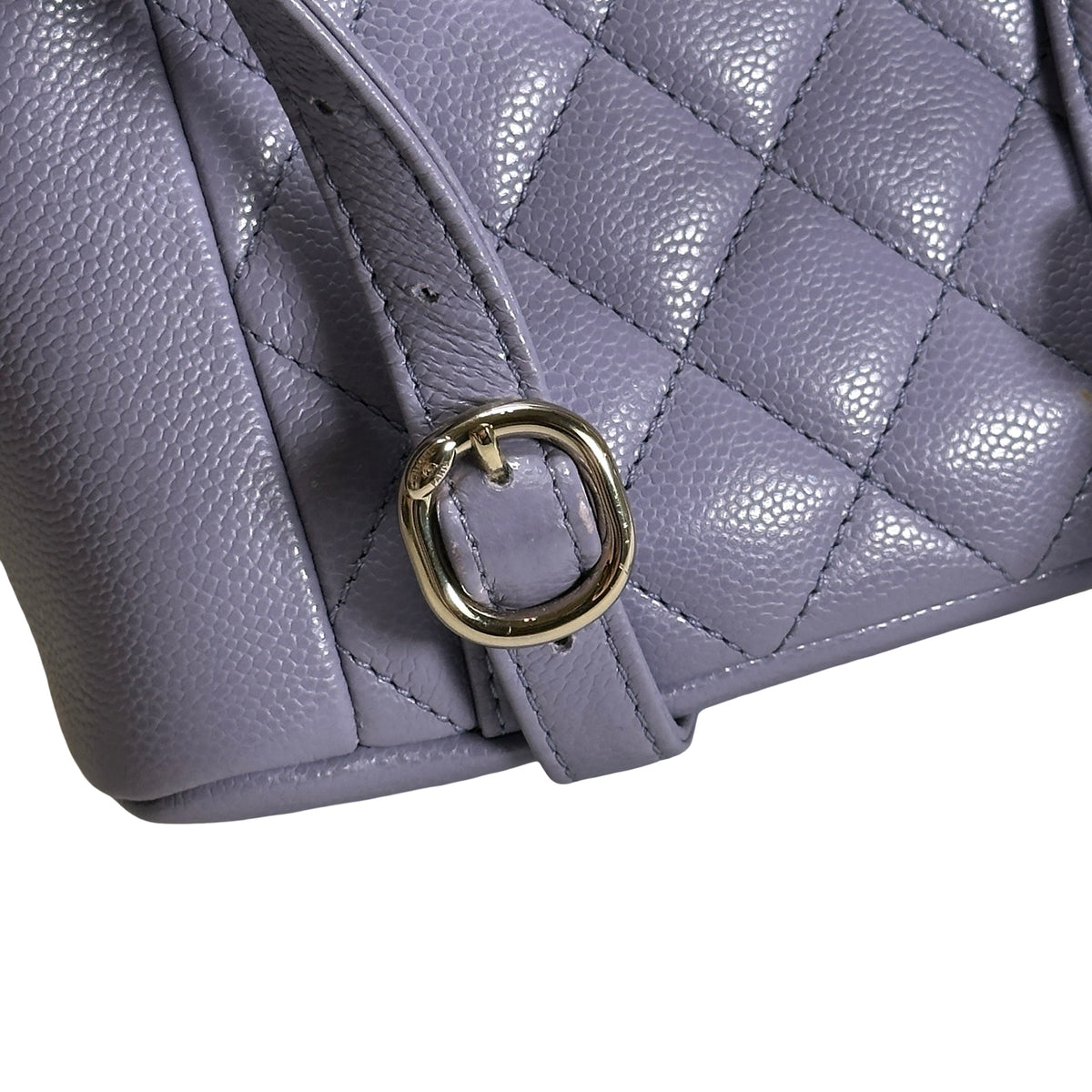 Used CHANEL Quilted Caviar Duma Backpack Purple Gold
