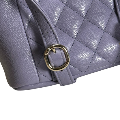Used CHANEL Quilted Caviar Duma Backpack Purple Gold