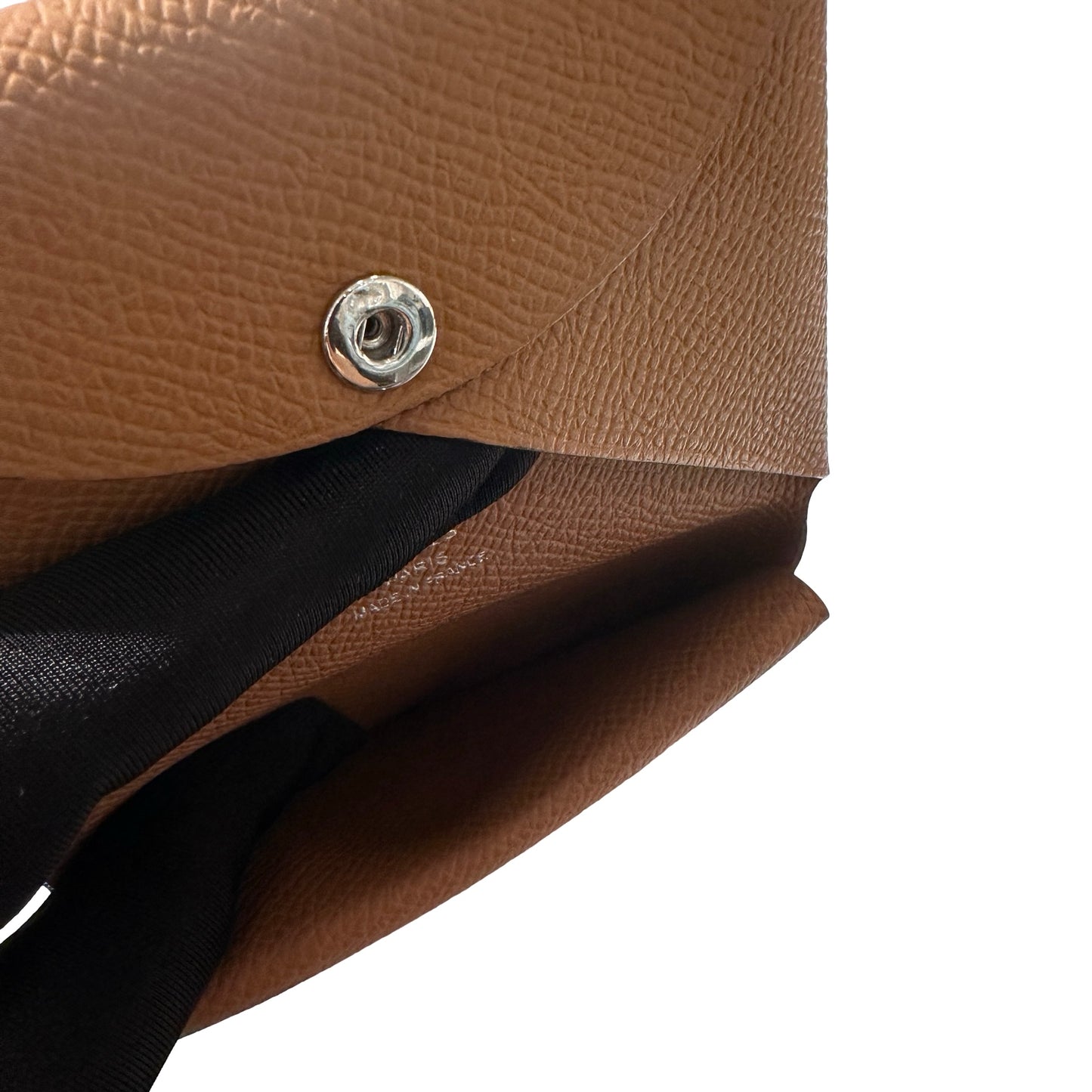 New HERMÈS Calvi Duo Card Holder Brown