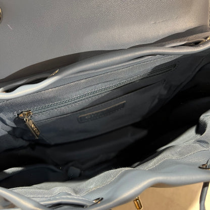 Used CHANEL Lambskin Leather Backpack Blue PHW