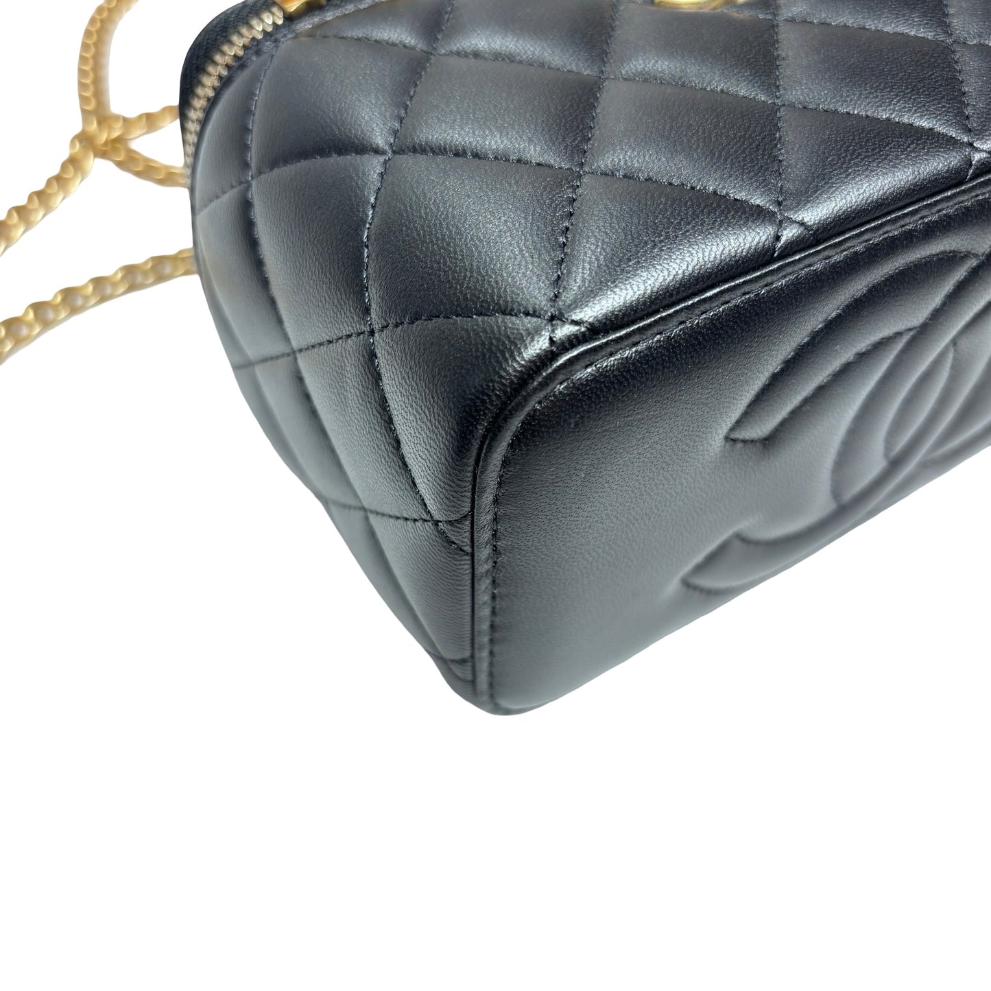 Chanel Vanity Chain Shoulder Bag Black GHW