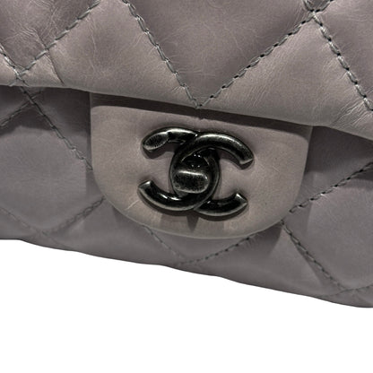 Used CHANEL Flap Chain Shoulder Bag Grey