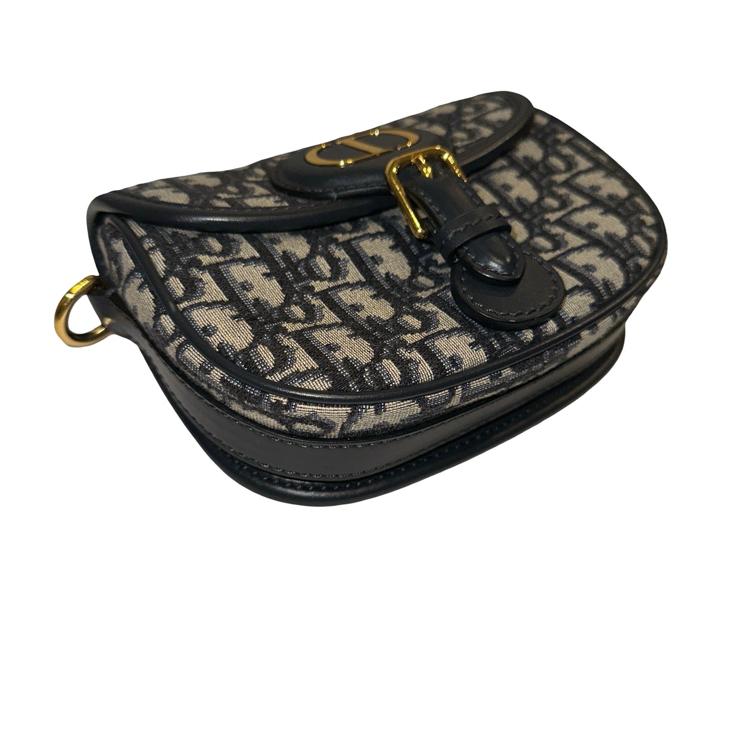 Used DIOR Oblique Jacquard Bobby Shoulder Bag Blue Navy GHW