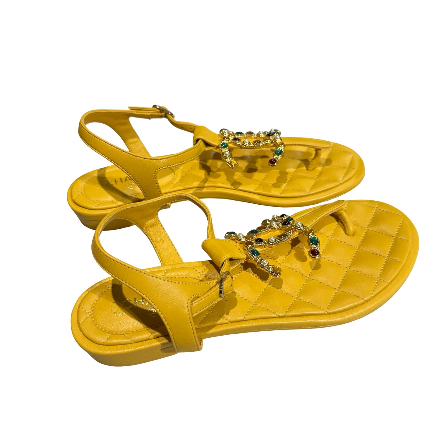 Unused Chanel Shoes Yellow