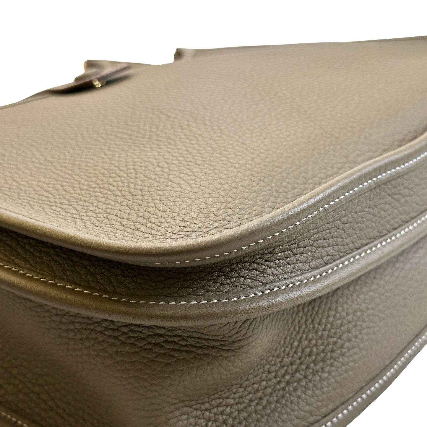 Brand New HERMES Leather Evelyne 33 Crossbody Bag Etoupe GHW