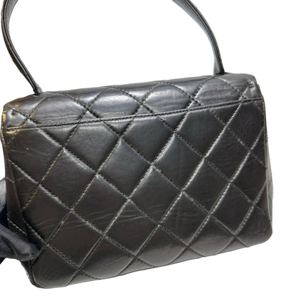 Used CHANEL Lambskin Leather Vintage Shoulder Shoulder Bag Black GHW