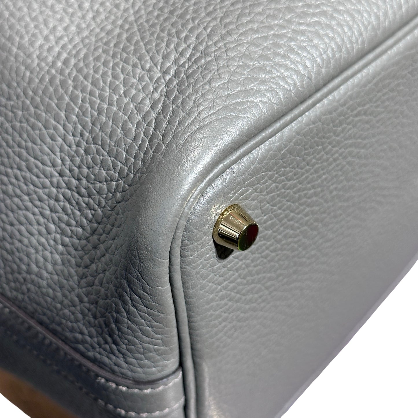 Used HERMÈS Bucket Bag Grey GHW