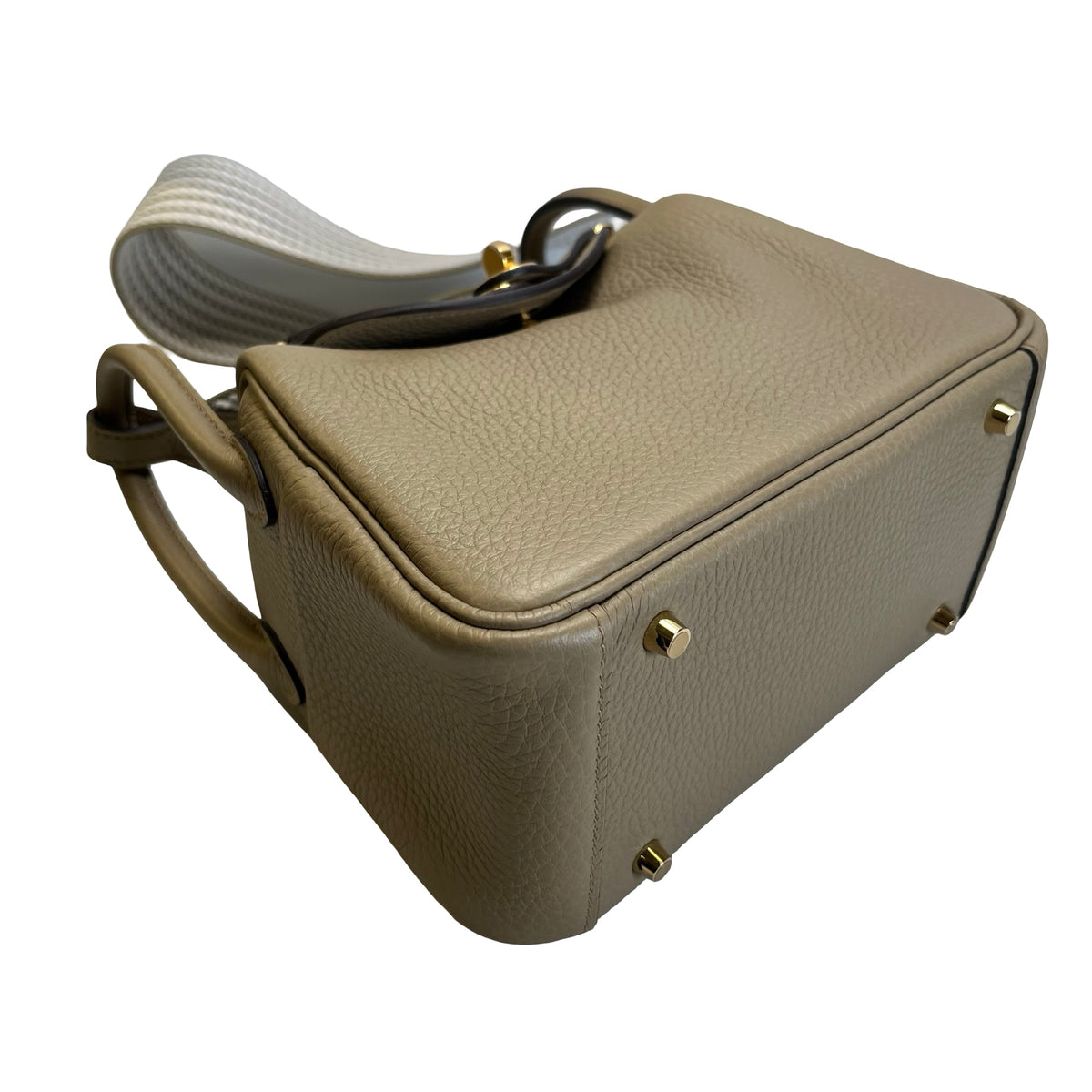 Brand New HERMES Clemence Lindy Handbag Etoupe