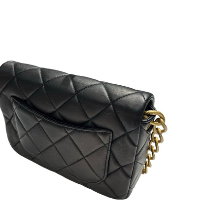 Used CHANEL Lambskin 23A Tassel hobo Hobo Bag Black Gold