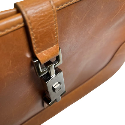 Used GUCCI Leather Jackie Shoulder Bag Brown PHW