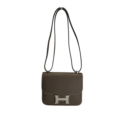 Brand New HERMES Epsom Leather Constance Crossbody Bag Etoupe