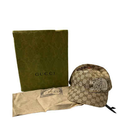 Unused Gucci x The North Face GG Supreme canvas Hat Cap Brown