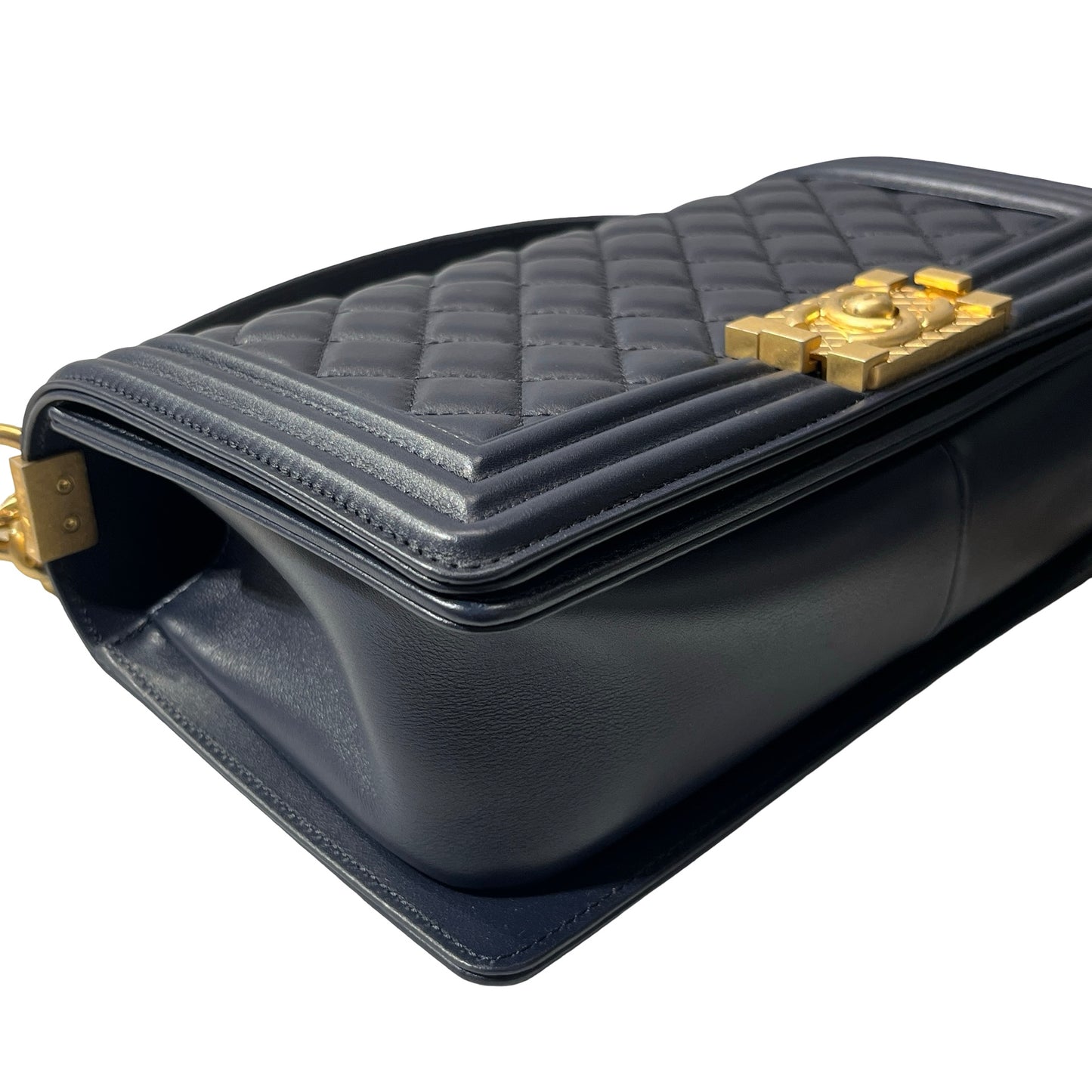 Used CHANEL Lambskin Leather Boy 25 Cross Body Bag