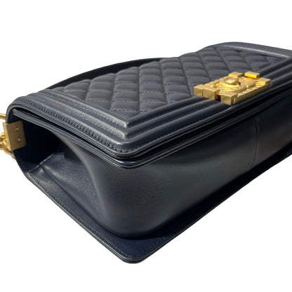 Used CHANEL Lambskin Leather Boy 25 Cross Body Bag