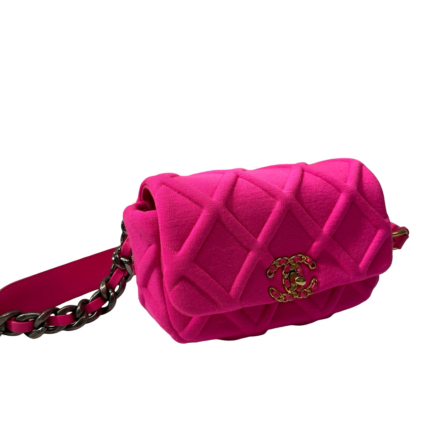 Used CHANEL 19 mini cross Body Cross Body Bag Pink GHW