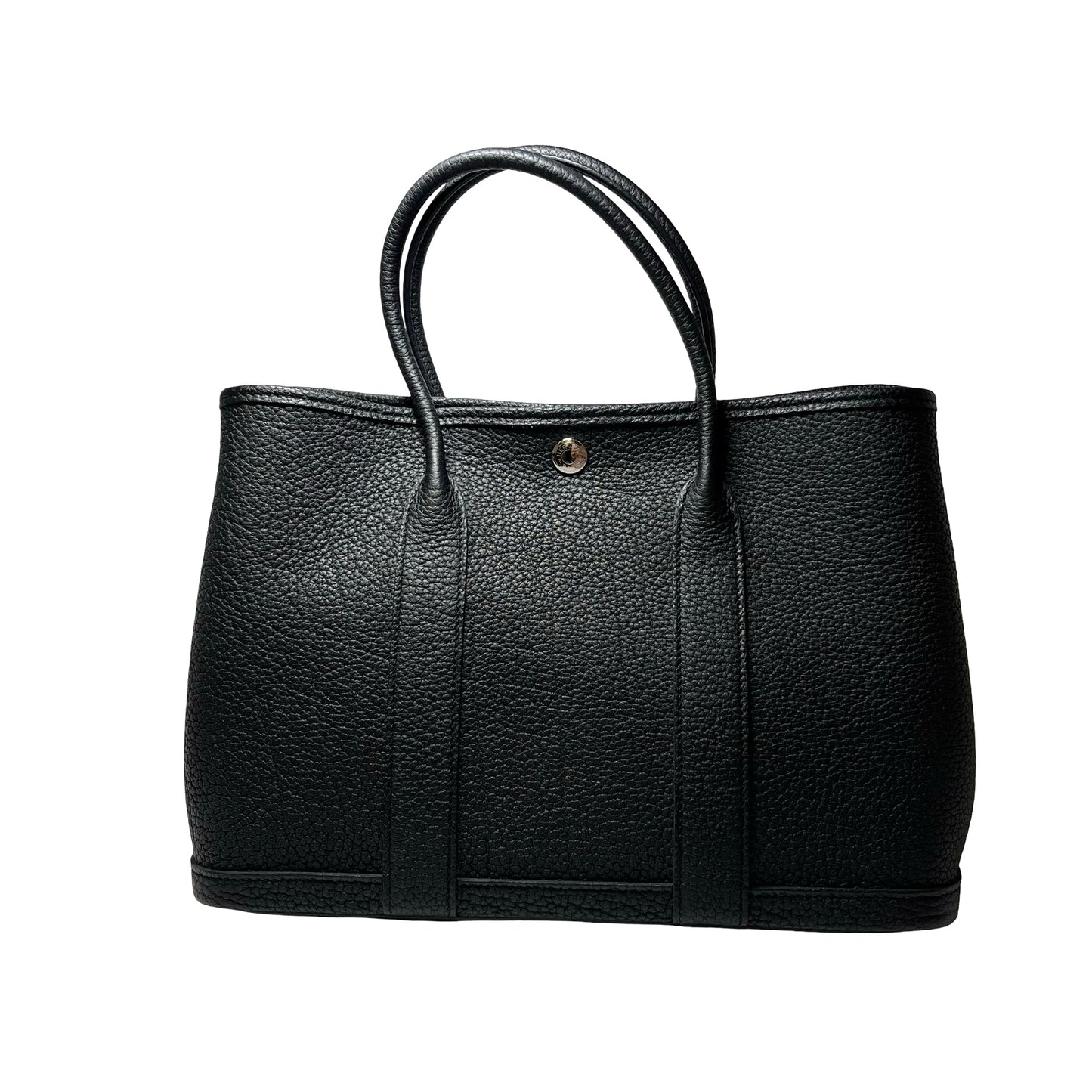 Used HERMÈS Calfskin Leather Garden Party 30 Tote Bag Black