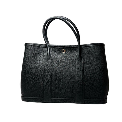Used HERMÈS Calfskin Leather Garden Party 30 Tote Bag Black