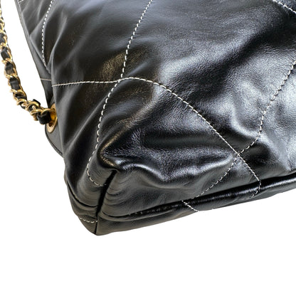 Used CHANEL Lambskin 22 Backpack Backpack Black GHW