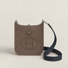HERMÈS Taurillion Clemence leather New HERMÈS Taurillion Clemence leather MINI EVELYNE Cross Body Bag Etoupe