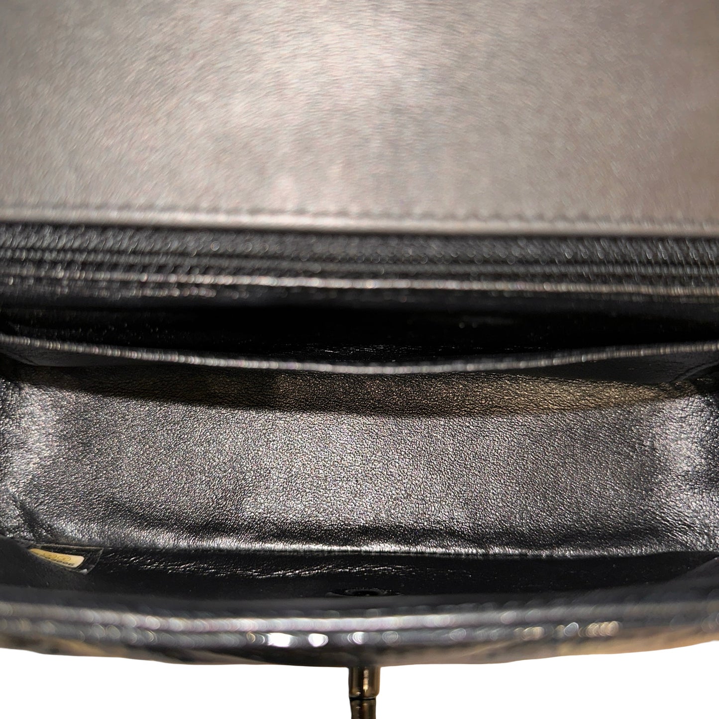 Used CHANEL Patent Leather MINI FLAP 20 CM Cross Body Bag Black