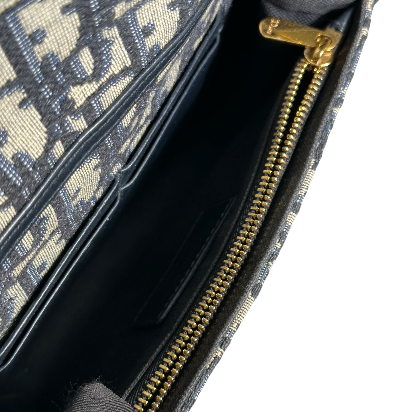 Used DIOR Dior Oblique Oblique Cross body bag Blue Beige Black GHW
