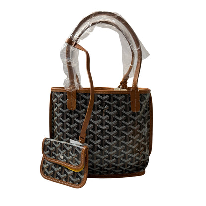 New GOYARD Sac Anjou Mini Hobo Bag Brown Black