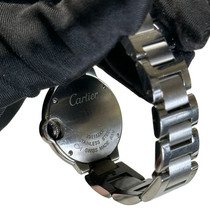 Used CARTIER Stainless Steel Diamond Bezel Ballon Bleu Watch Silver