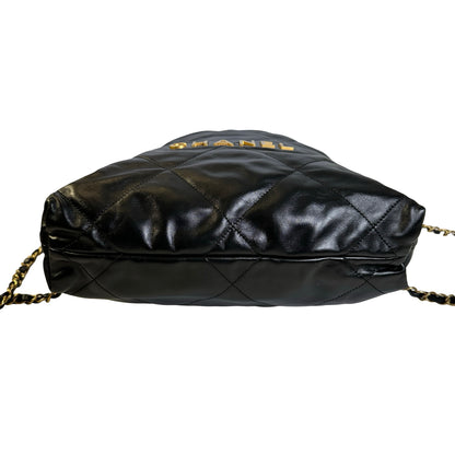 Used CHANEL Quilted Calfskin Chanel 22 Backpack Backpack Black Gold hardware