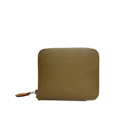 Unused HERMÈS SILK IN COMPACT Wallet Grey PHW