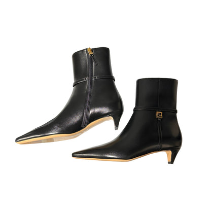 Unused FENDI BOOTS Shoes Black GHW