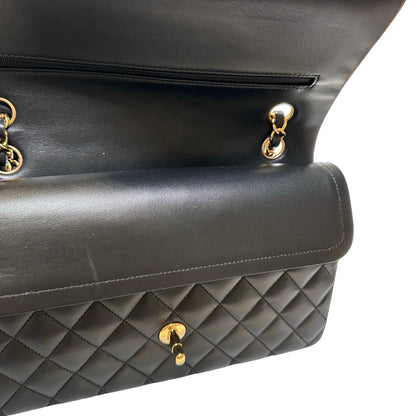 Used CHANEL Lambskin CF 25 Chain shoulder bag Black GHW