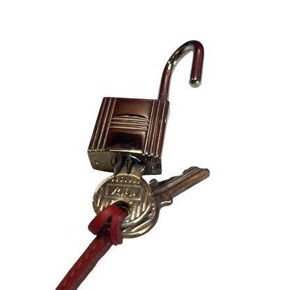 Used HERMES Epsom HAC 28 Handbag Red PHW