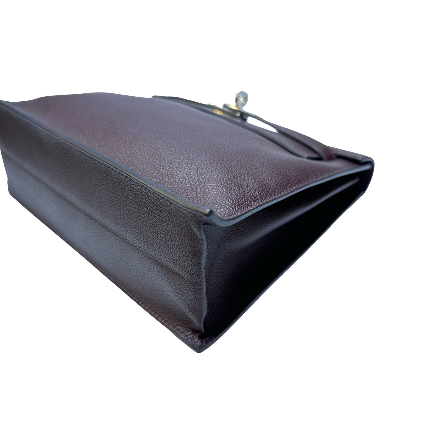 Used Hermès Clemence leather Kelly Danse Shoulder Bag Brown GHW