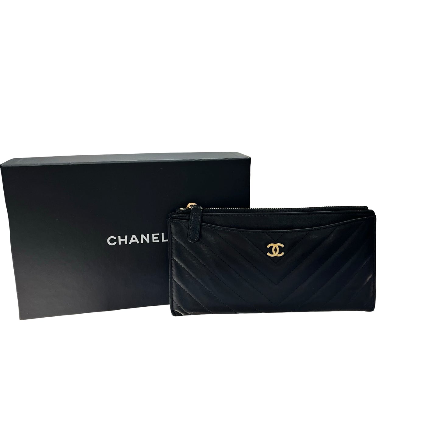 Used CHANEL Wallet Black GHW