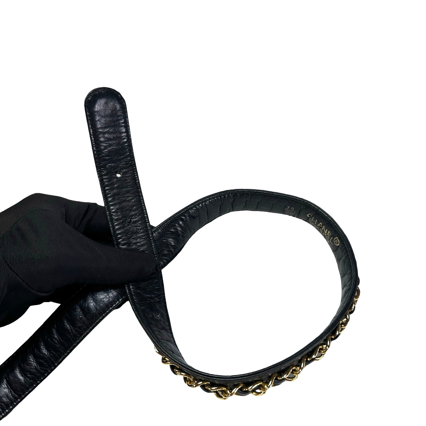 Used CHANEL Quilted Matelasse Belt bag Black