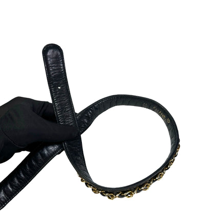 Used CHANEL Quilted Matelasse Belt bag Black