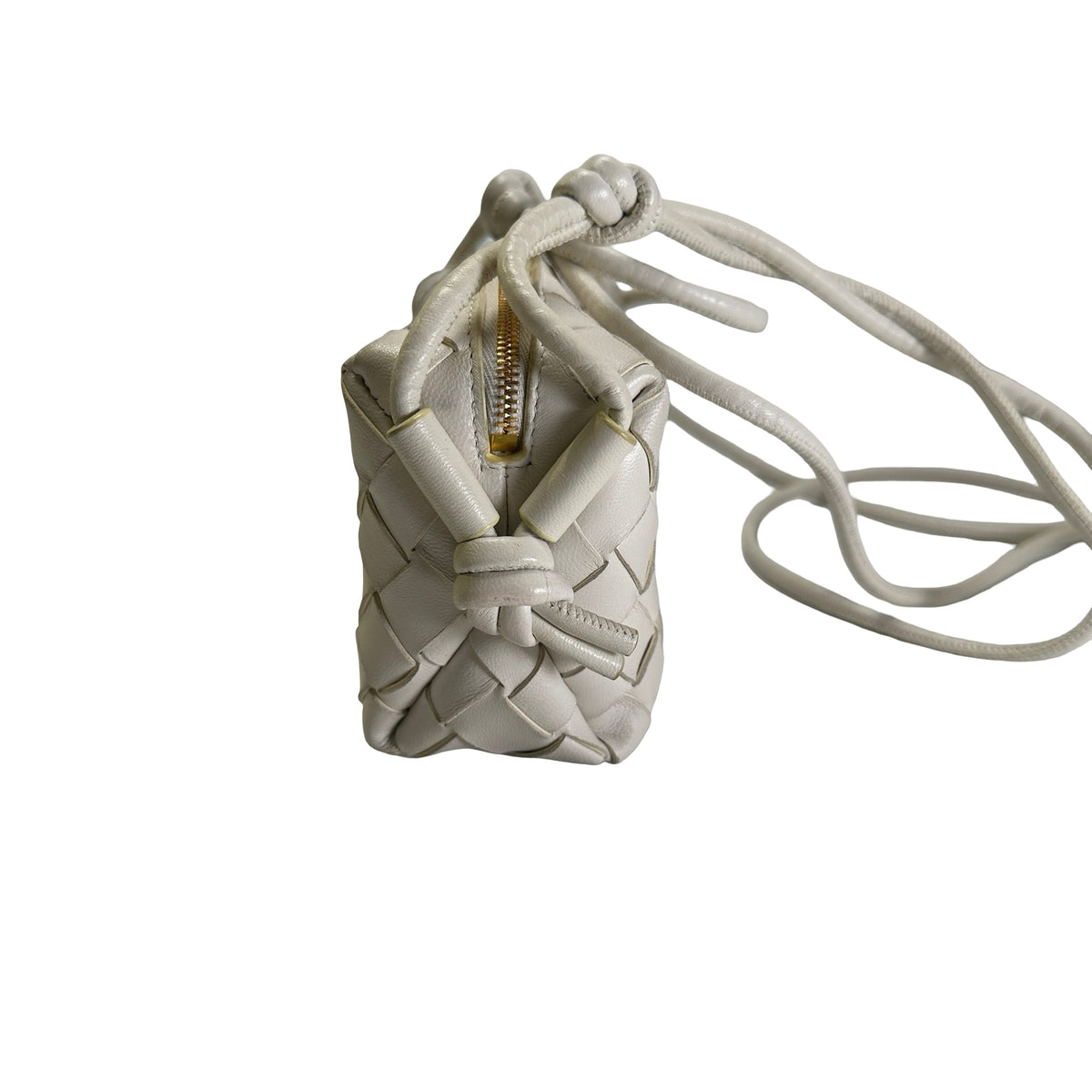 Used BOTTEGA VENETA Intrecciato Mini Loop Camera Bag Mini Bag White