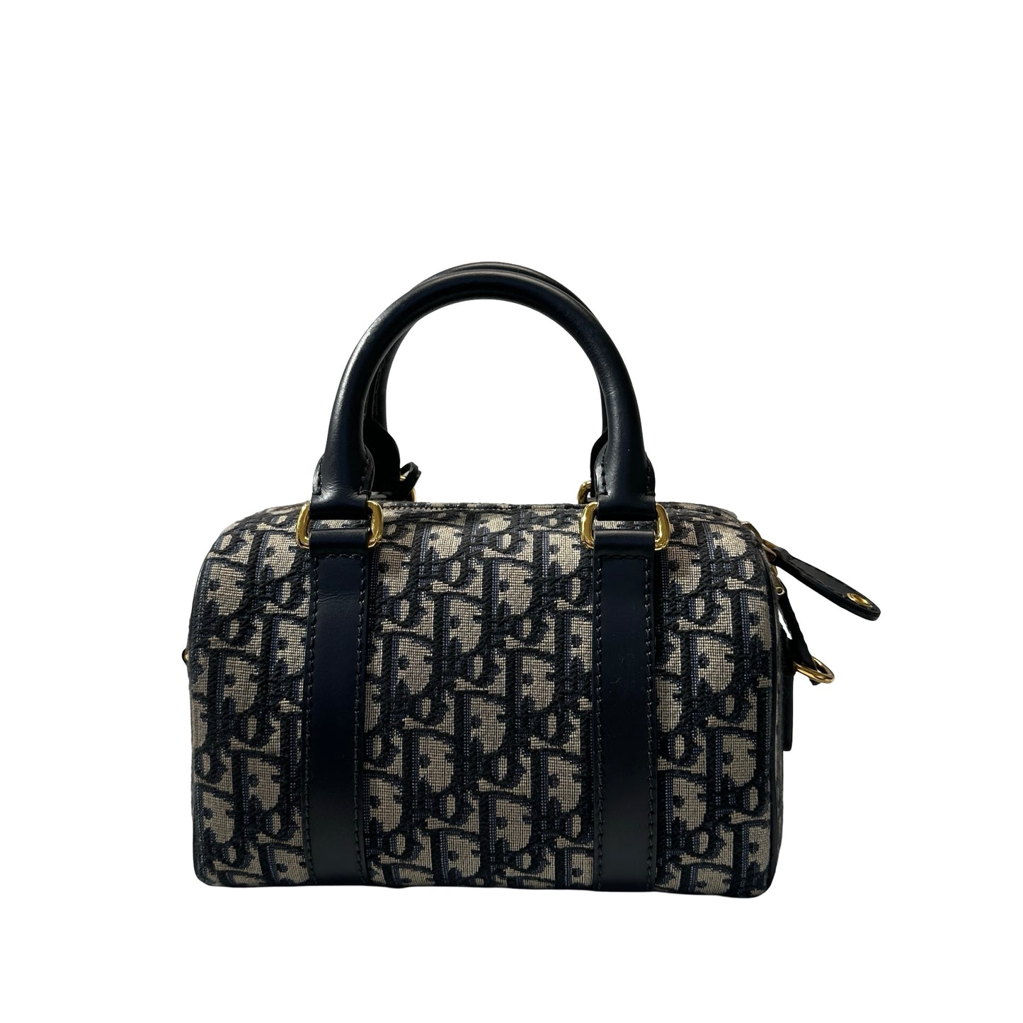 Used DIOR Boston Cross Body Bag Navy GHW