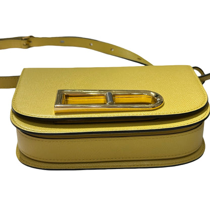 Used DELVAUX Alpina Calf Lingot Small Cross Body Bag Yellow PHW